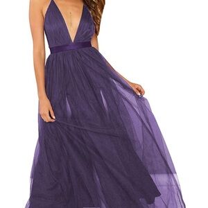 Floerns Women's Plunging Neck Spaghetti Strap Maxi Cocktail Party Dress